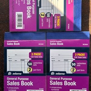 Adams Carbonless Sales Book with Red Numbering